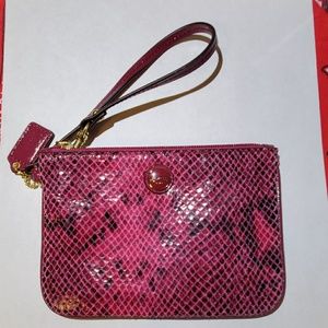 Coach Wristlet with Snakeskin Design
